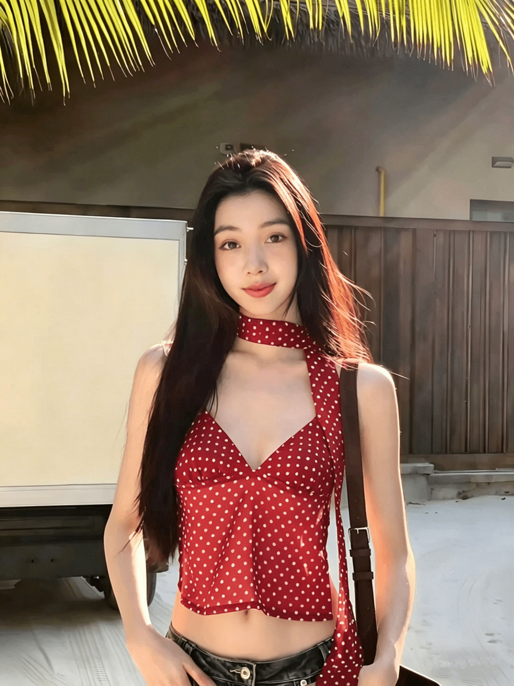 ZEYA - Mandy Polka Dot Backless Cami Top
