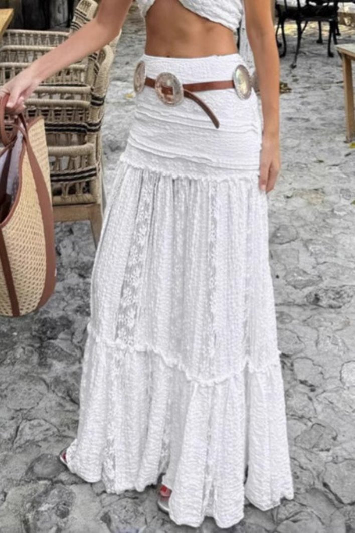 ZEYA - Melissa Lace Tiered Maxi Skirt