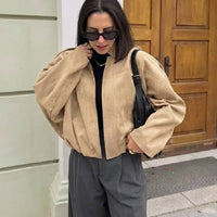 Mia Suede Oversized Zip Jacket