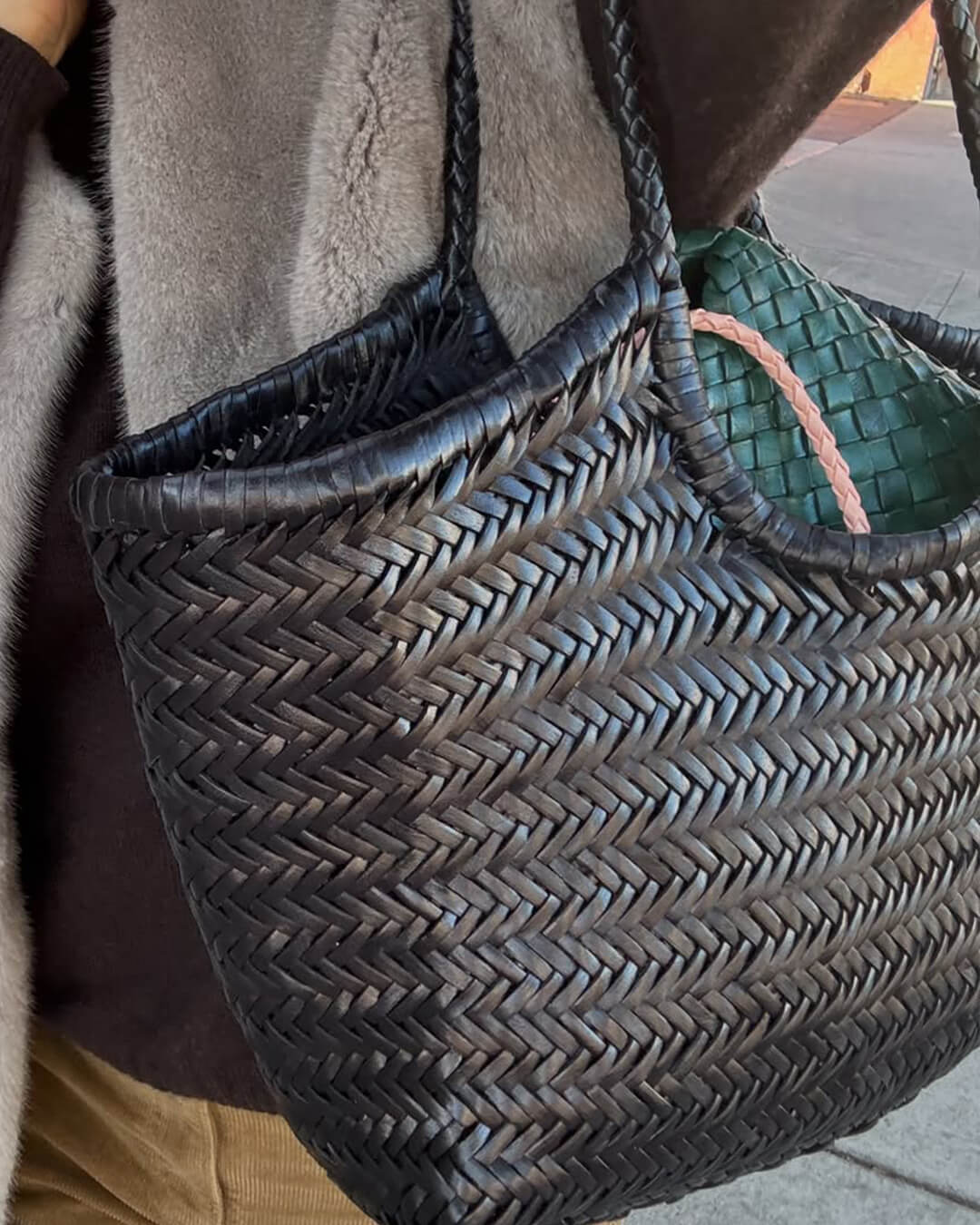 ZEYA - Mica Woven Faux Leather Bag