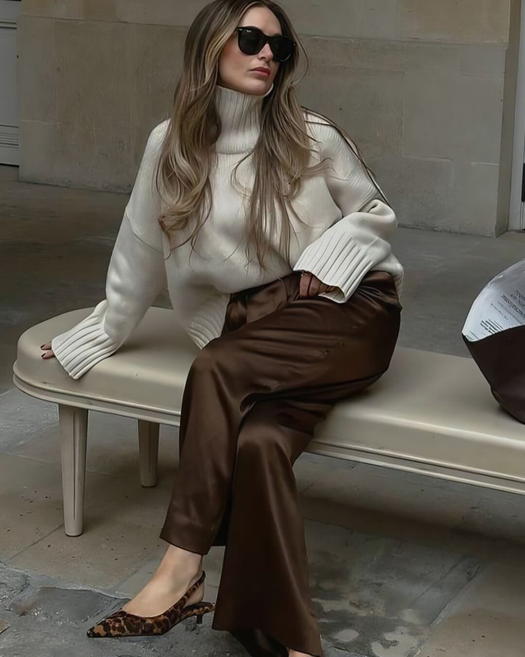 ZEYA - Nenita Wide Leg Satin Trousers
