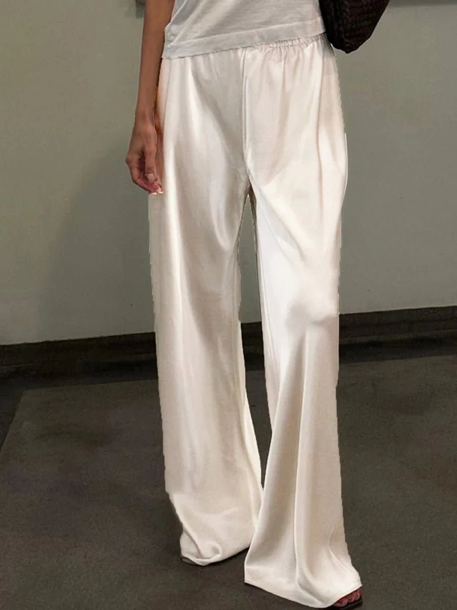 ZEYA - Nenita Wide Leg Satin Trousers