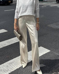 Nenita Wide Leg Satin Trousers
