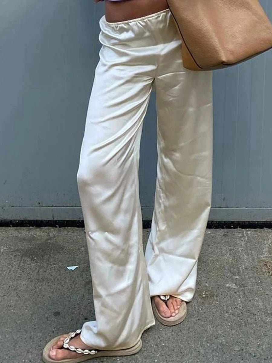 ZEYA - Nenita Wide Leg Satin Trousers