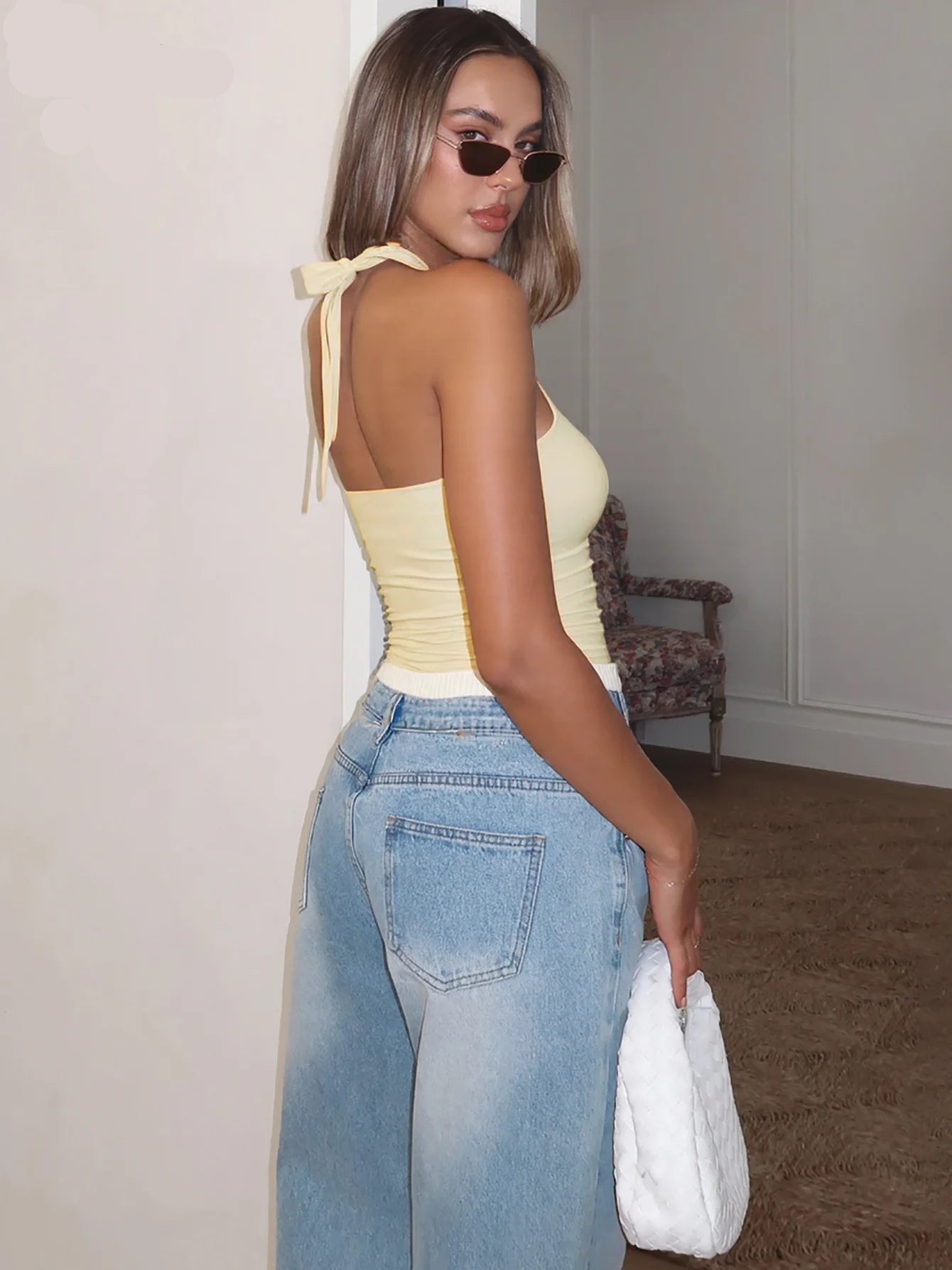 ZEYA - Nora Backless Bandage Crop Top