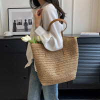 Nora Woven Straw Beach Tote