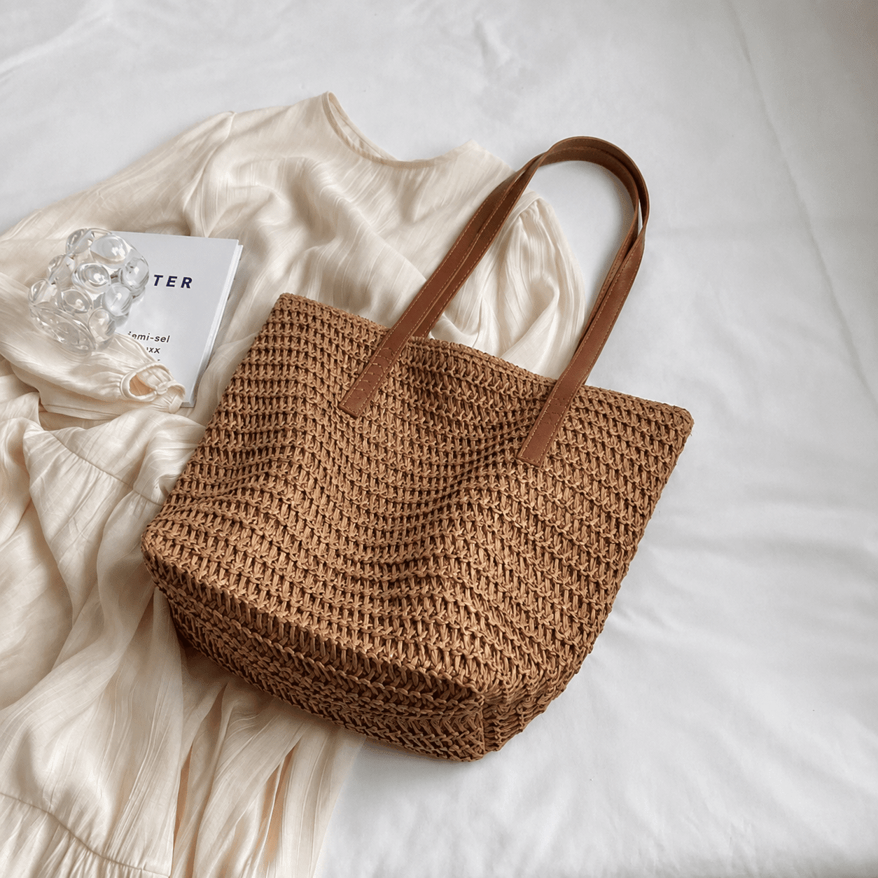ZEYA - Nora Woven Straw Beach Tote