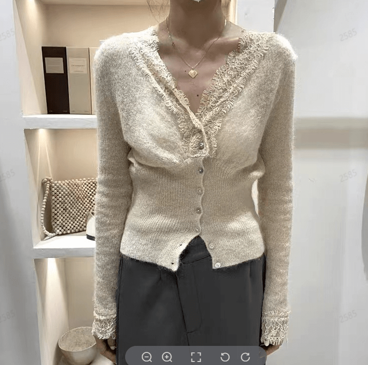 ZEYA - Olive Knitted Lace Cardigan