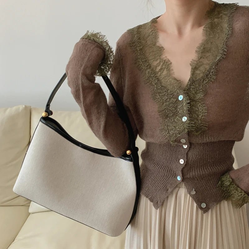 ZEYA - Olive Knitted Lace Cardigan