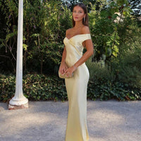 Ophelia Offshoulder Satin Maxi Dress