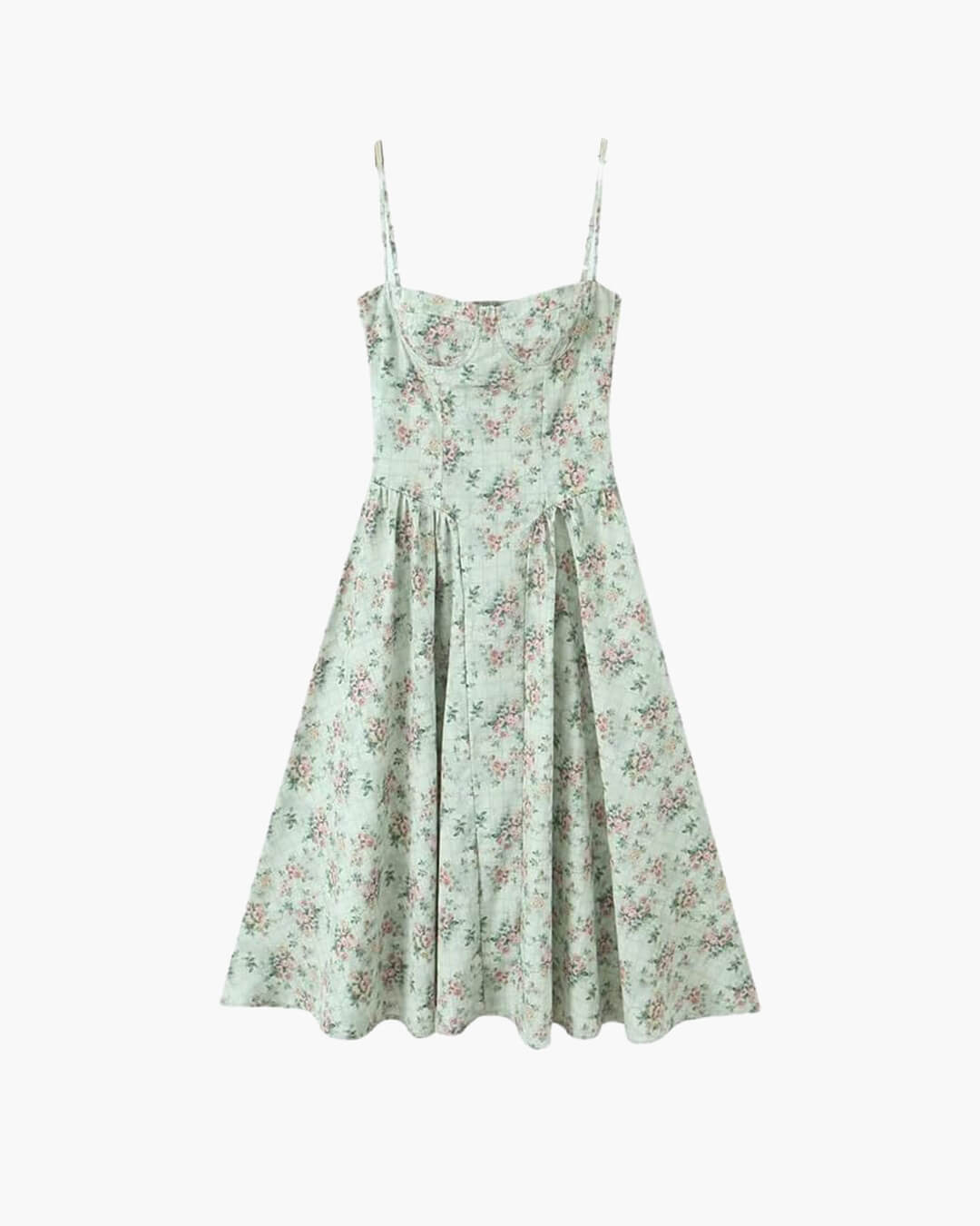 ZEYA - Ria Vintage Floral High Waist Midi Dress
