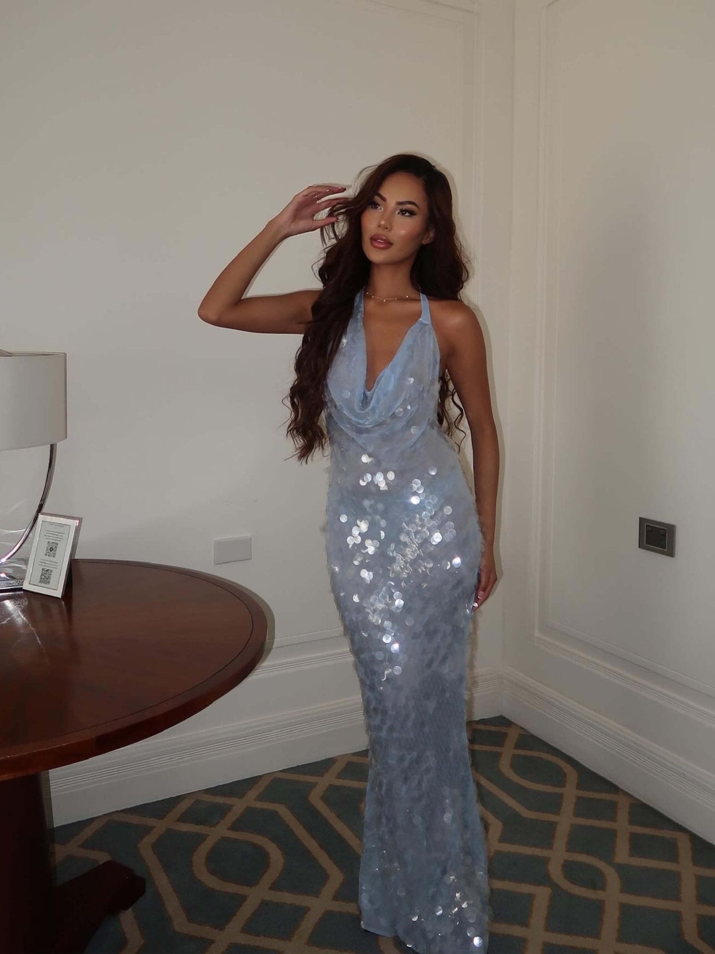 ZEYA - Rosy Sequin Maxi Dress