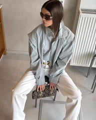 Roxana High Collar Cropped Jacket