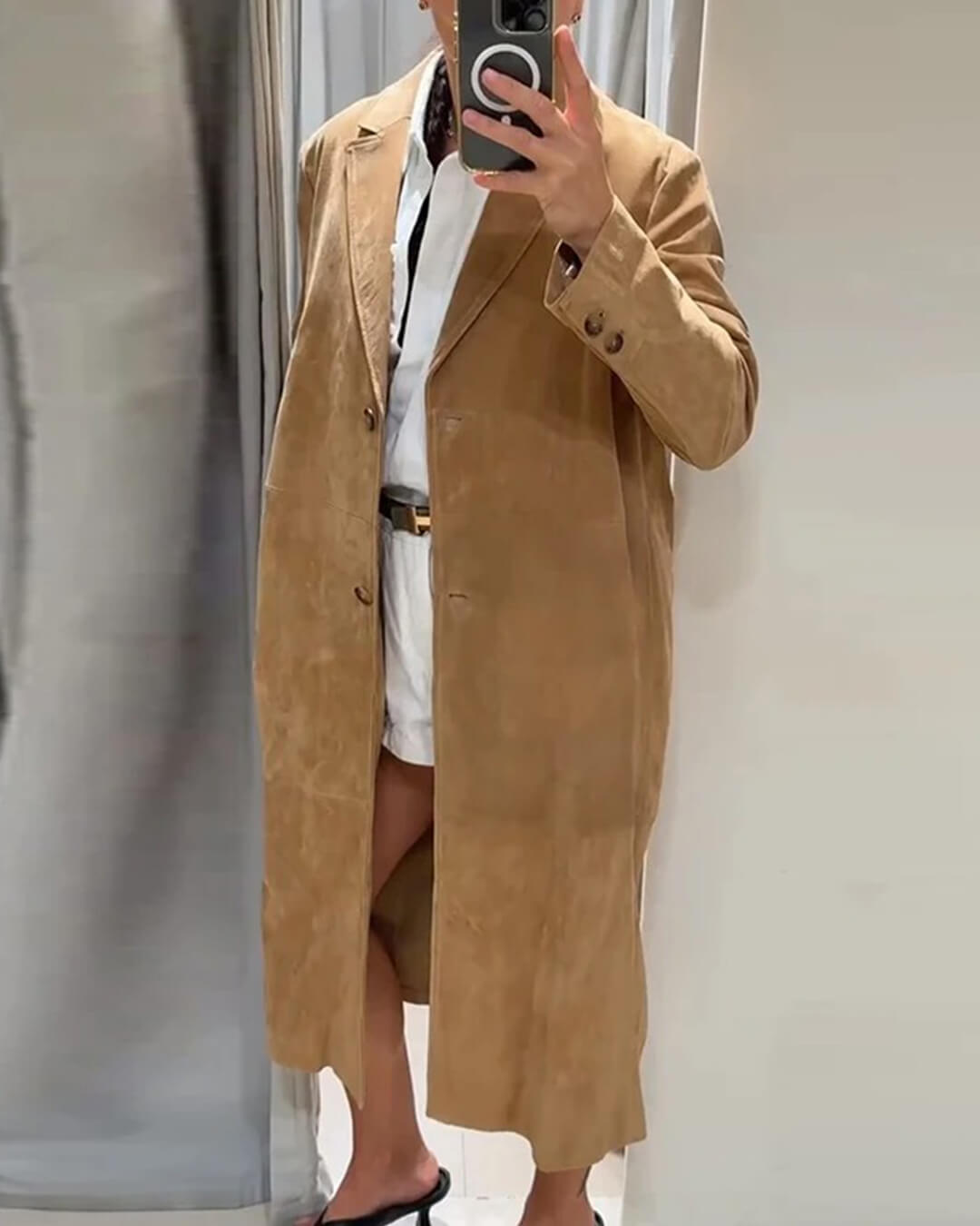 ZEYA - Sabrina Suede Trench Coat