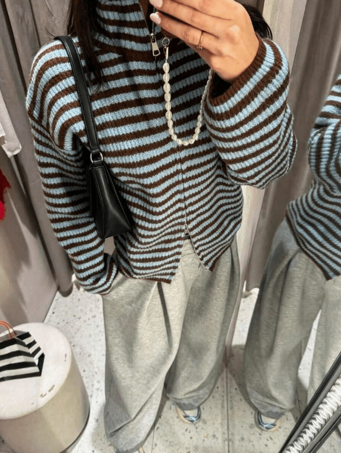 ZEYA - Sarah Striped Knit Cardigan