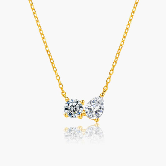 ZEYA - Sherah Twin Zirconia Pendant Necklace