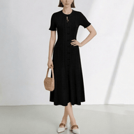 Soraya French V-Neck Knitted Slit Dress