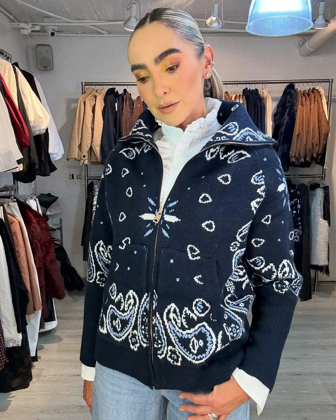 Stacey Paisley Knitted Cardigan