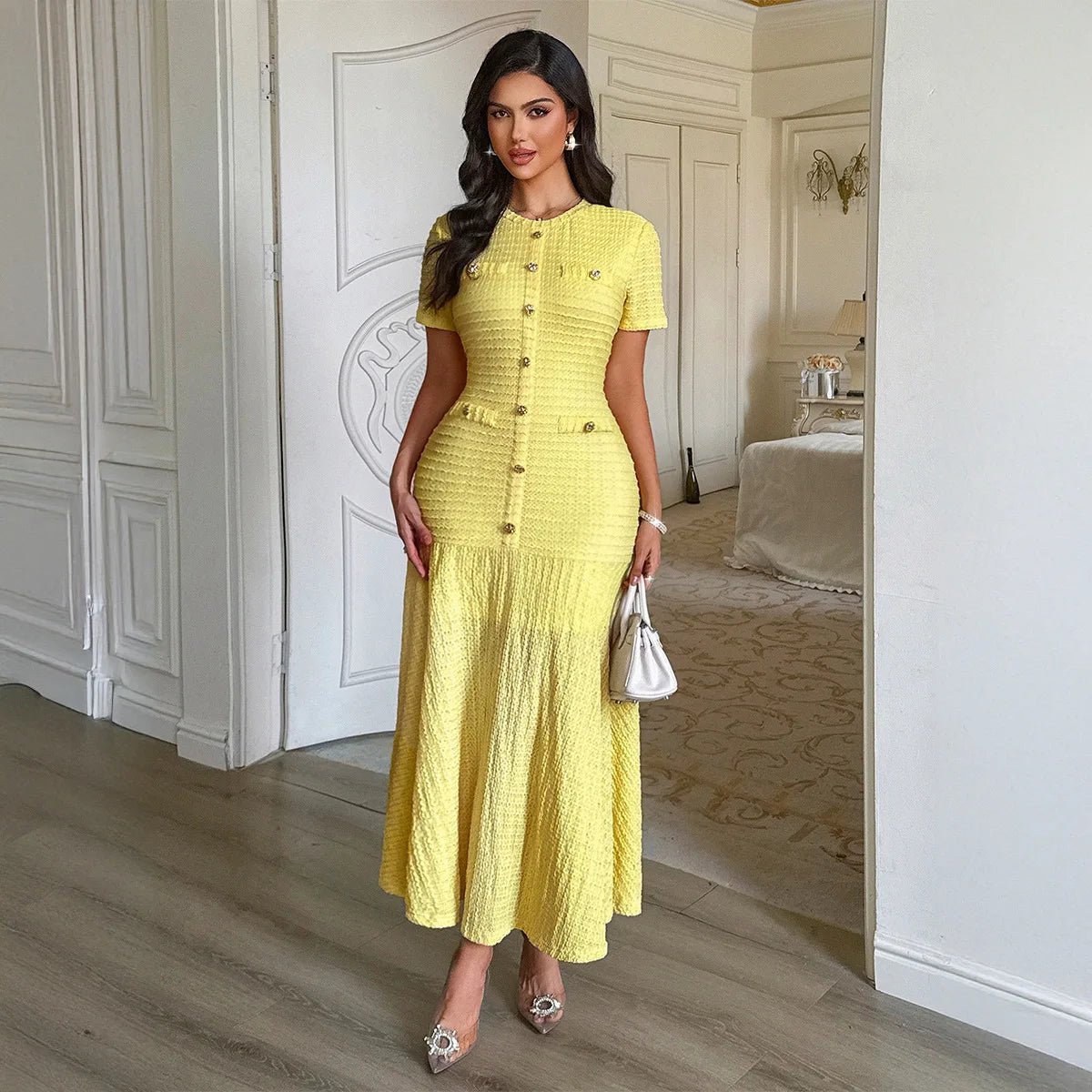 ZEYA - Sylvia Bodycon Flared Midi Dress