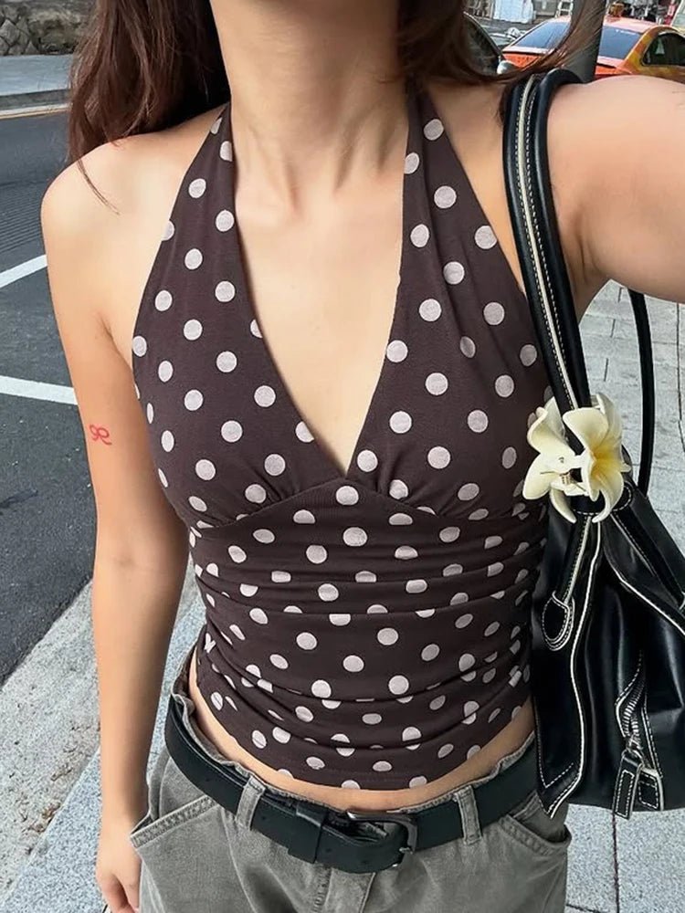 ZEYA - Tamsin Polka Dot Halter Vest