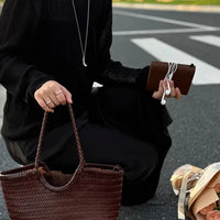 Tatum Handwoven Leather Tote Bag