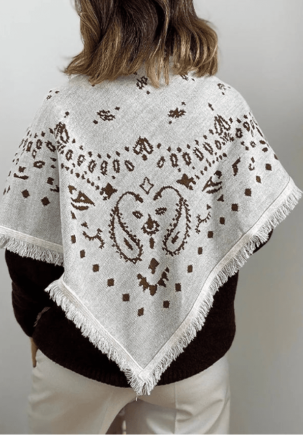 ZEYA - Terry Knitted Fringed Square Scarf