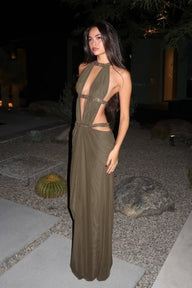 Vianne Ruched Cut Out Maxi Dress
