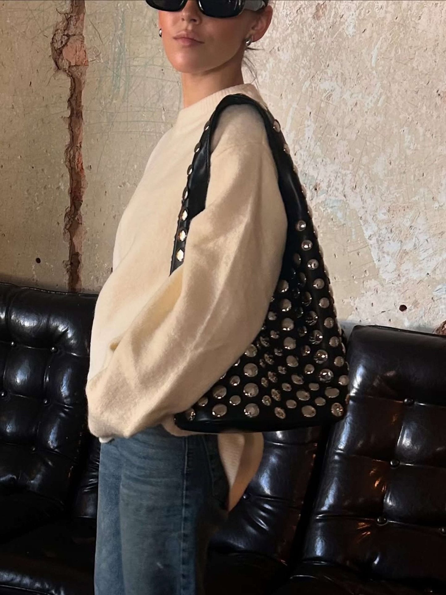 ZEYA - Zinnia Studded Bucket Bag